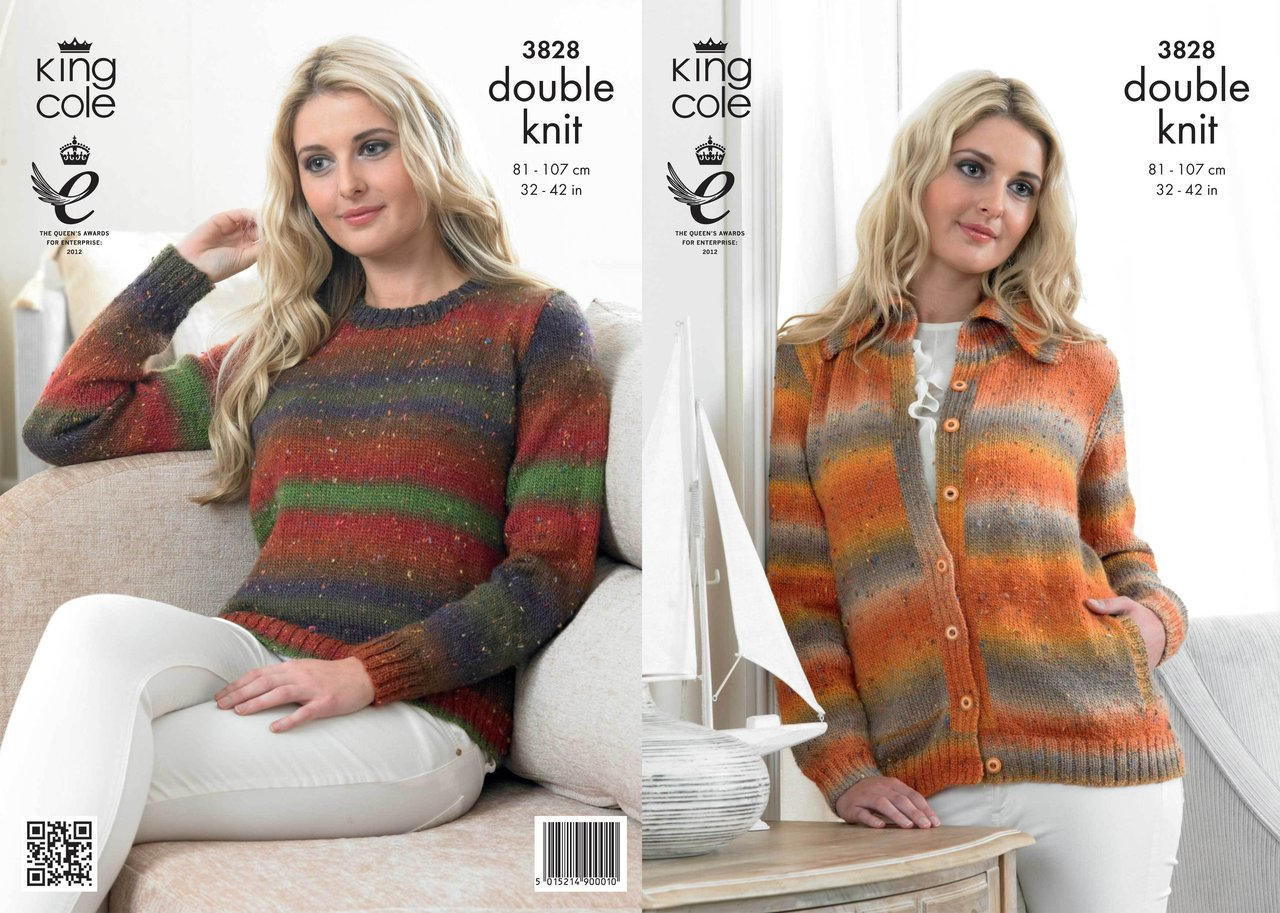 Knitting Patterns For Women King Cole 3828 Knitting Pattern Womens Cardigan And Sweater In King Cole Country Tweed Dk