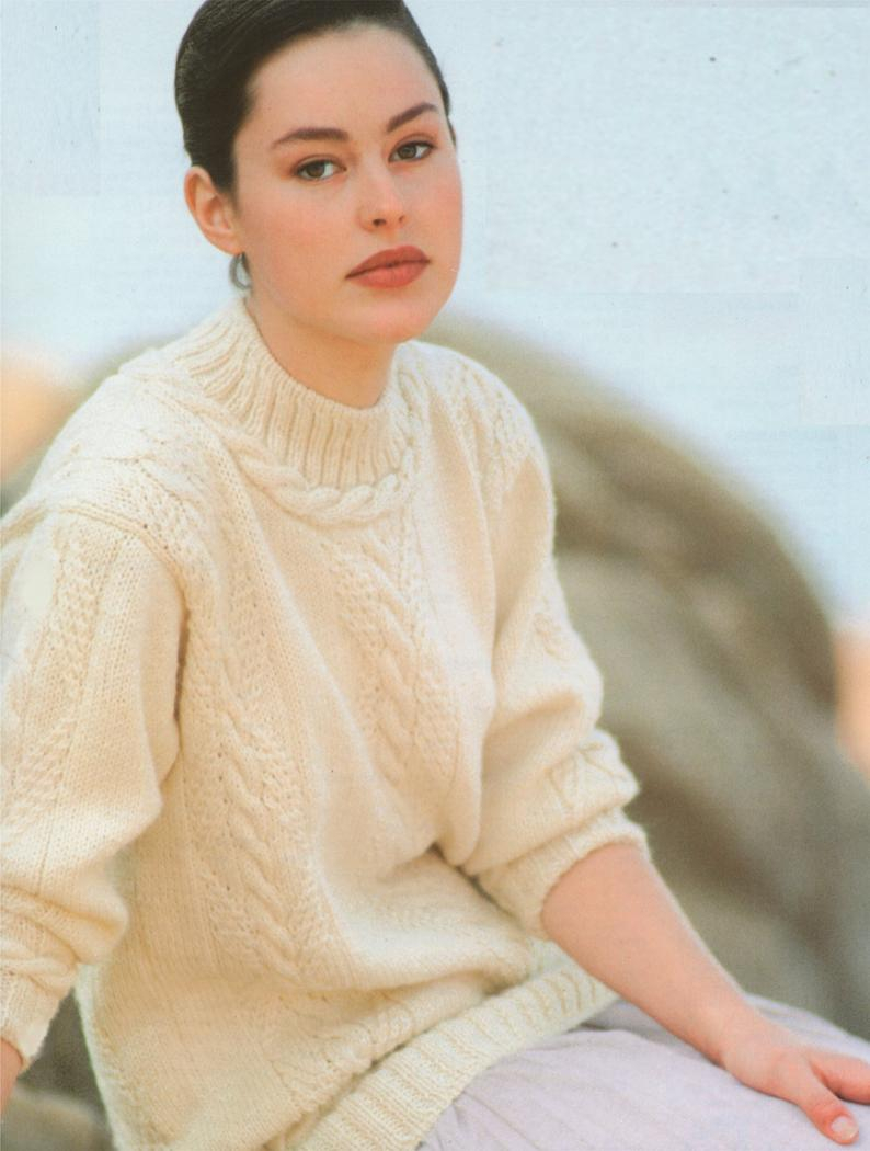 Knitting Patterns For Women Womens Aran Sweater Knitting Pattern Pdf Ladies 32 34 36 38 40 42 Inch Chest Cable Patterned Jumper Vintage Aran Knitting Patterns