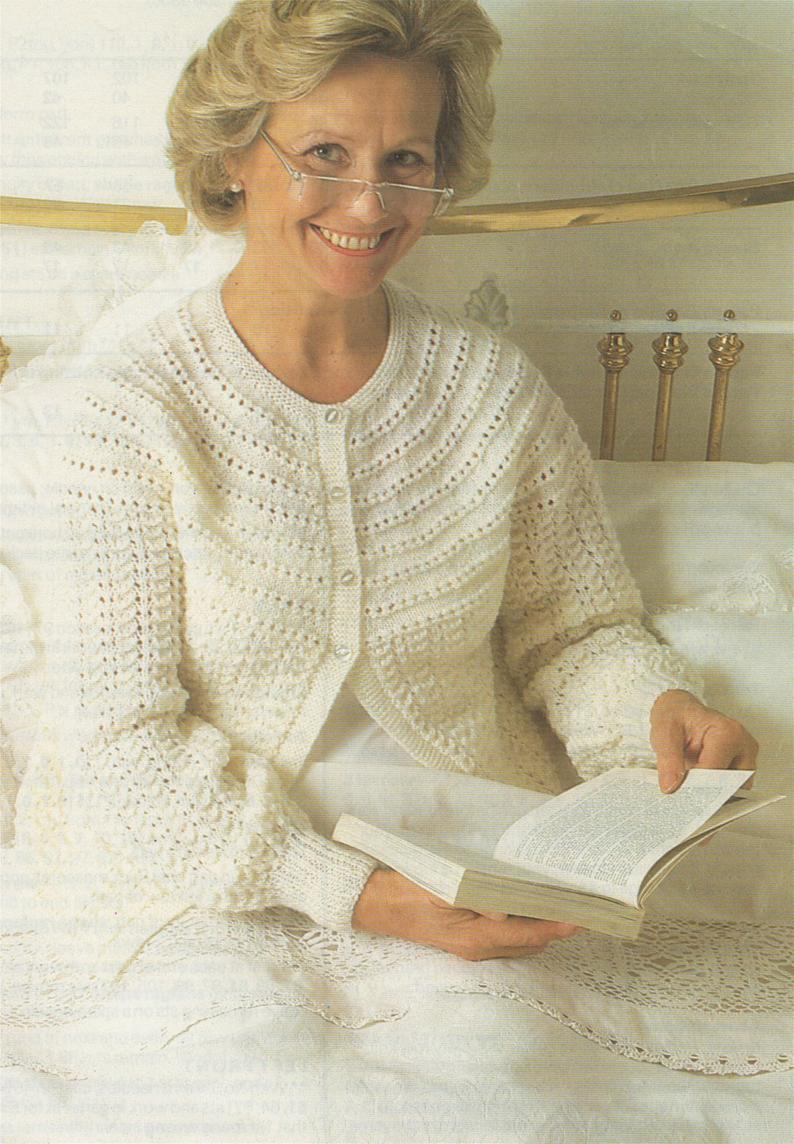Knitting Patterns For Women Womens Bedjacket Knitting Pattern Pdf Ladies 32 34 36 38 40 42 44 And 46 Inch Bust Bed Cardigan Vintage Knitting Patterns For Women