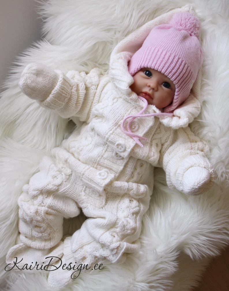 Knitting Patterns Hand Knitting Pattern Ba Romper Knitting Newborn Knitting Cable Knitted Jumpsuit Rompersuit Onesie Knitting All In One Hooded Overall