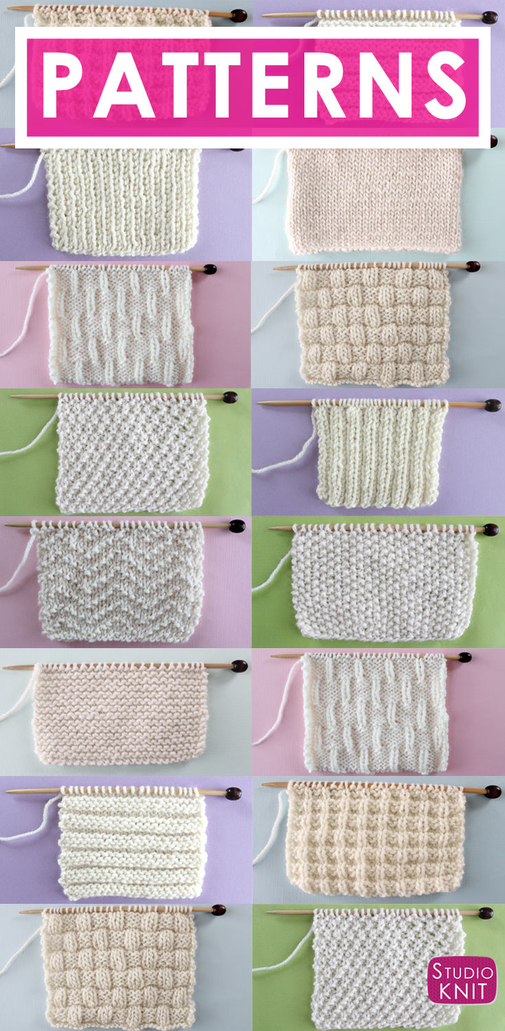 Knitting Patterns Knit Stitch Patterns For Beginning Knitters Studio Knit