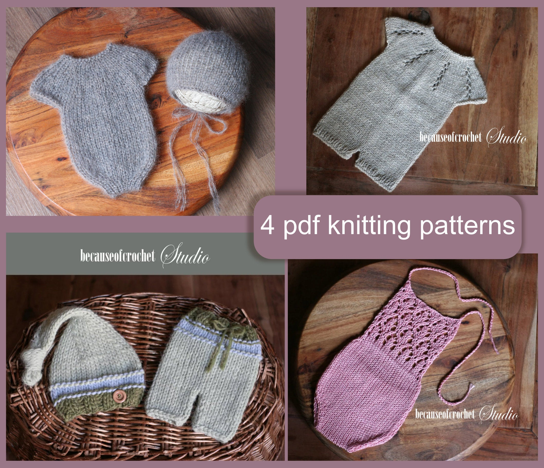 Knitting Patterns Newborn 4 Pdf Knitting Patterns Newborn Ba Rompers Pants And Hats Written In Us Terms Skill Level Intermediate