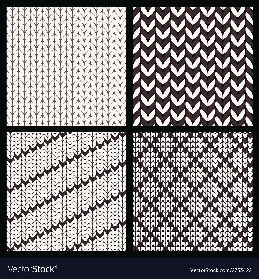 Knitting Patterns Set Of Four Seamless Knitting Patterns