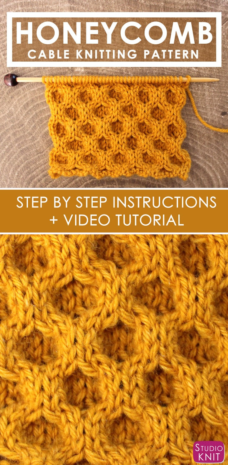 Knitting Patterns Tutorial Honeycomb Cable Stitch Knitting Pattern Studio Knit