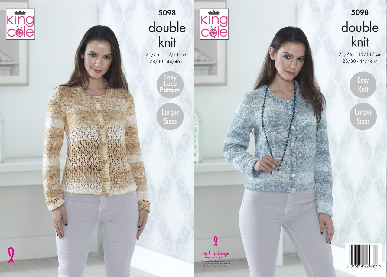 Knitting Patterns Vogue King Cole 5098 Knitting Pattern Womens Plain And Patterned Cardigans In Vogue Dk
