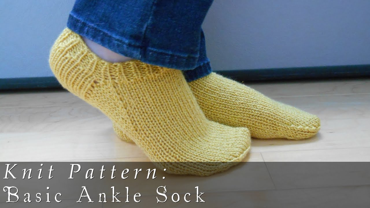 Knitting Sock Patterns Basic Ankle Sock Knit Pattern