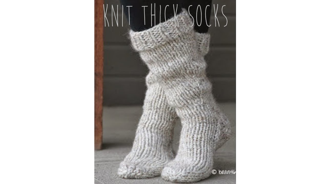 Knitting Sock Patterns For Beginners Knitting Tutorial Fast Easy Thick Socks Youtube