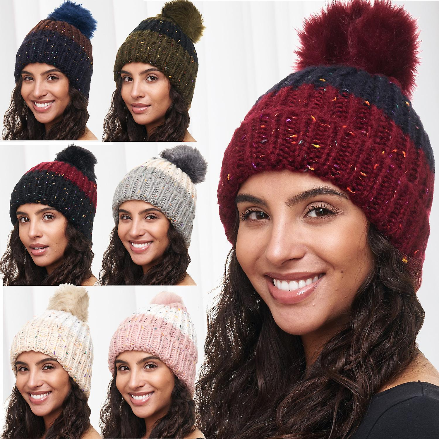Ladies Knitted Hat Patterns Ladies Hat Colorful Meliert Beanie Bommel Cap Knitted Hat Pattern Rainbow