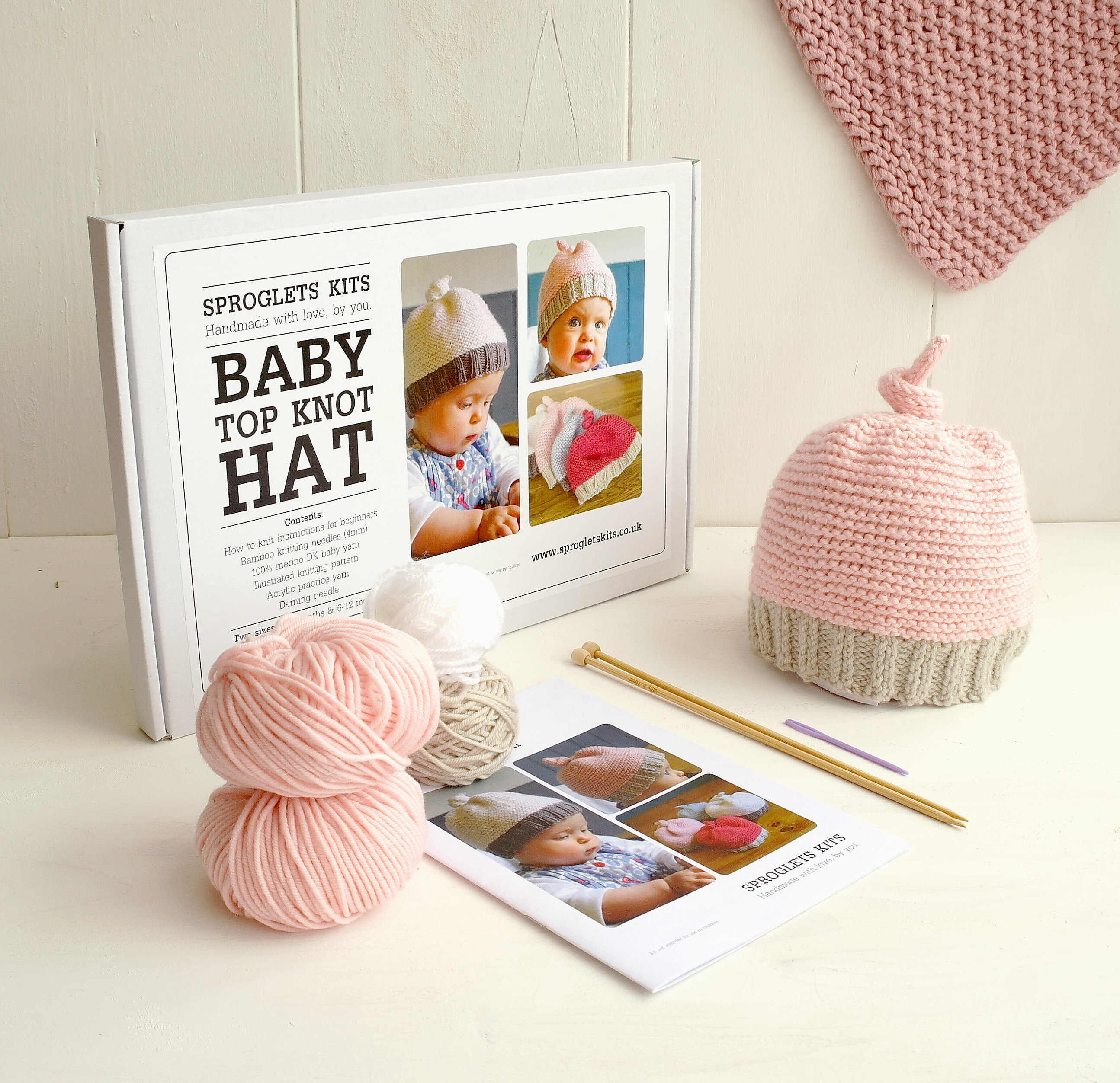 Learn Knitting Patterns Learn To Knit Ba Hat Knitting Kit Beginner Knitting Kit Learn To Knit Ba Shower Gift Ba Shower Personalised Needles
