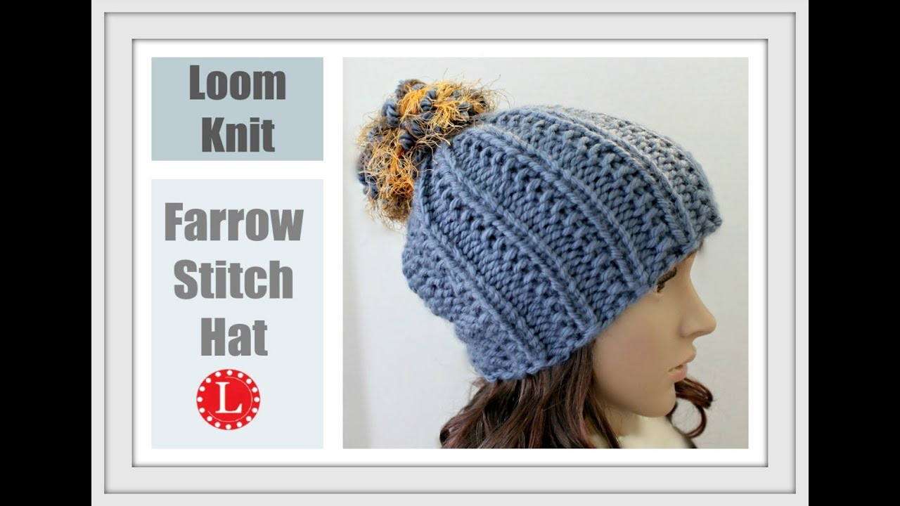 Loom Knit Hat Patterns Free How To Loom Knit A Hat With Out A Brim Farrow Stitch Beanie Round Loom