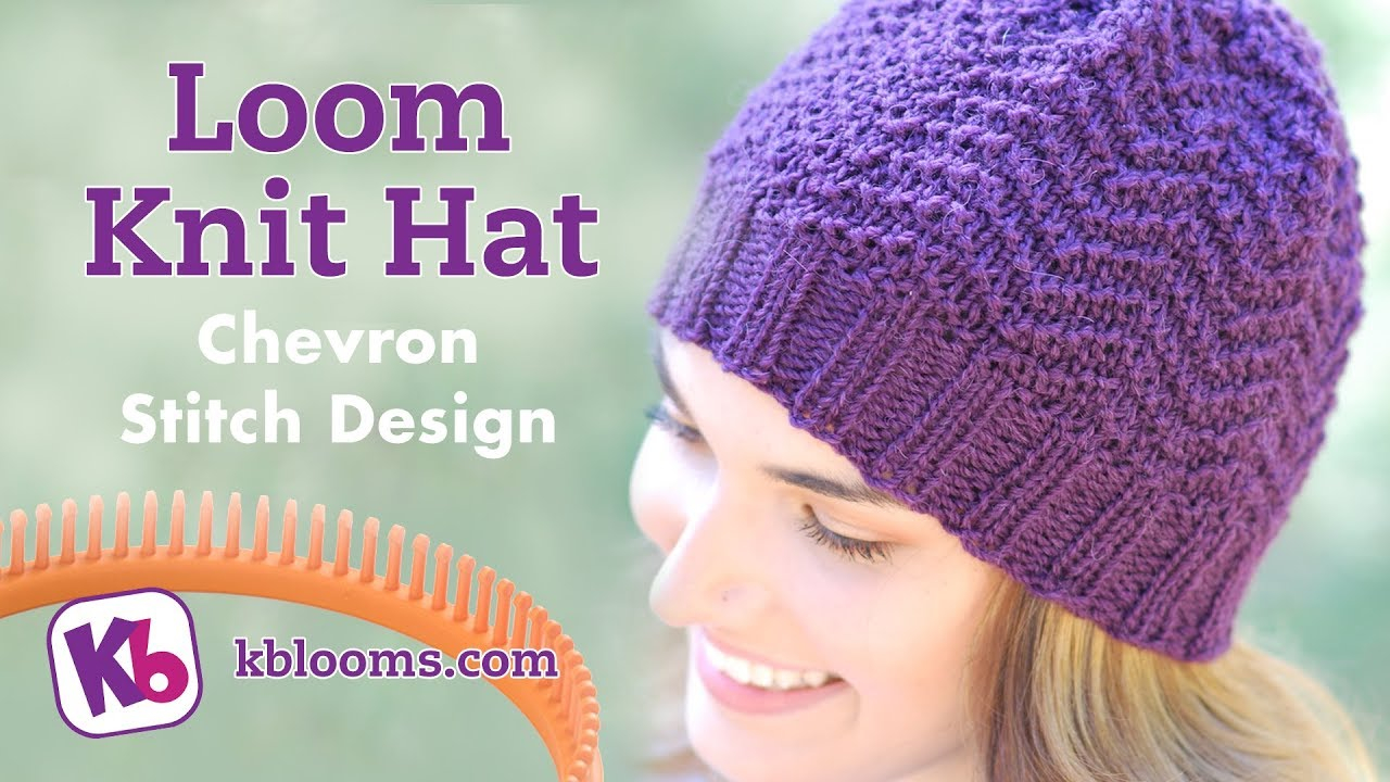 Loom Knit Hat Patterns Free Loom Knit Hat Chevron Stitch Pattern