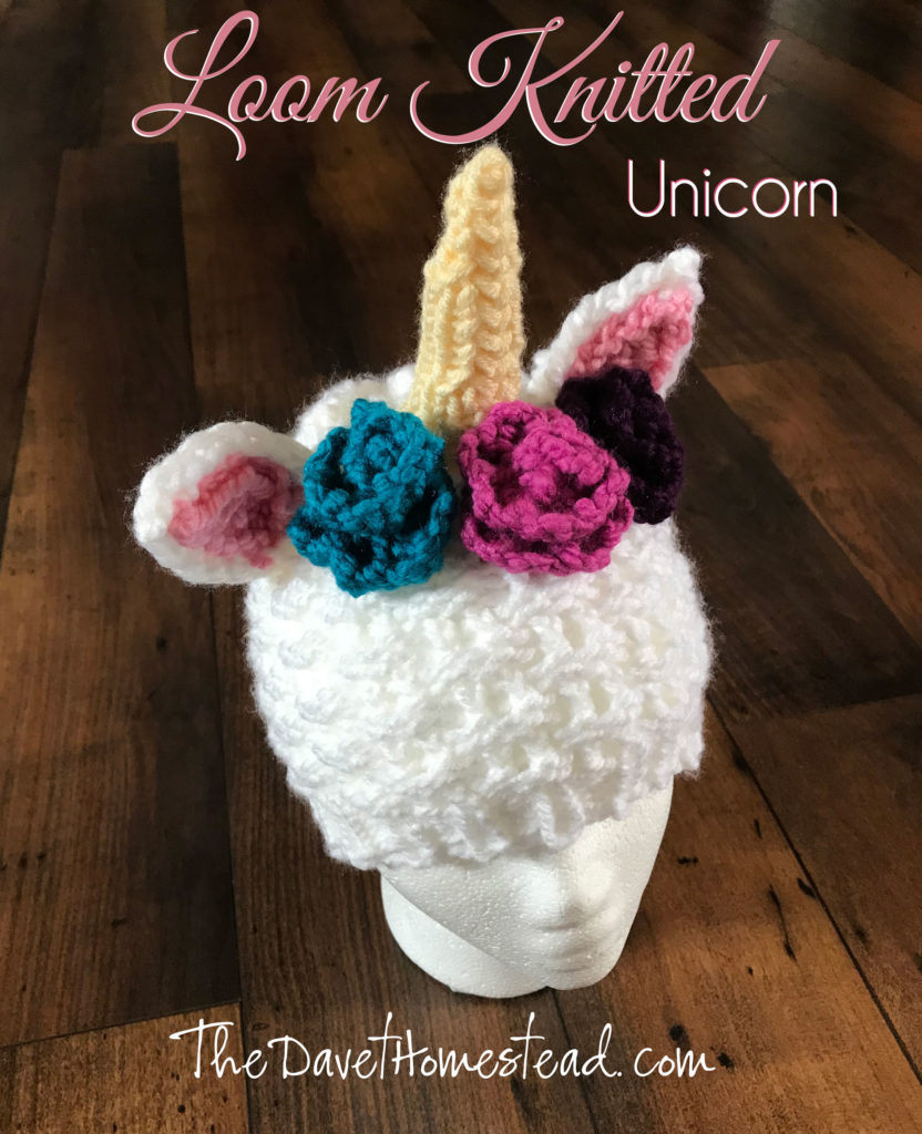 Loom Knit Hat Patterns Free Unicorn Hat With Flowers Loom Knitted