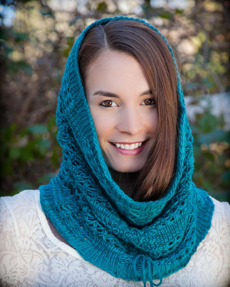 Loom Knit Hooded Scarf Pattern Loom Knit Snood Cowl Pattern Lace Snood Infinity Scarf Easy Lace Loom Knit Round Loom Loom Knit Cowl Instant Pdf Pattern Download