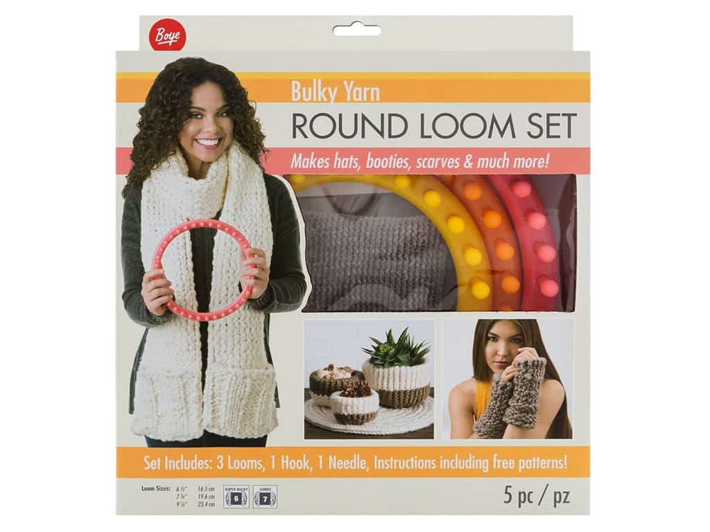Loom Knit Patterns Round Looms Boye Bulky Yarn Round Loom Set