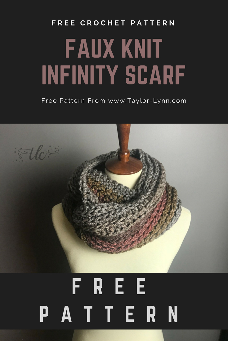 Loop Scarf Knitting Pattern Faux Knit Crochet Infinity Scarf Pattern