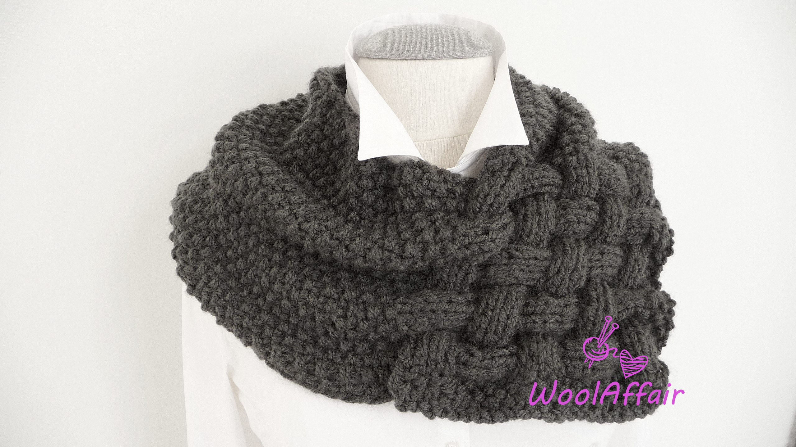 Loop Scarf Knitting Pattern Knitting Pattern Weave Style Scarf Chunky Loop For Newbies No111e