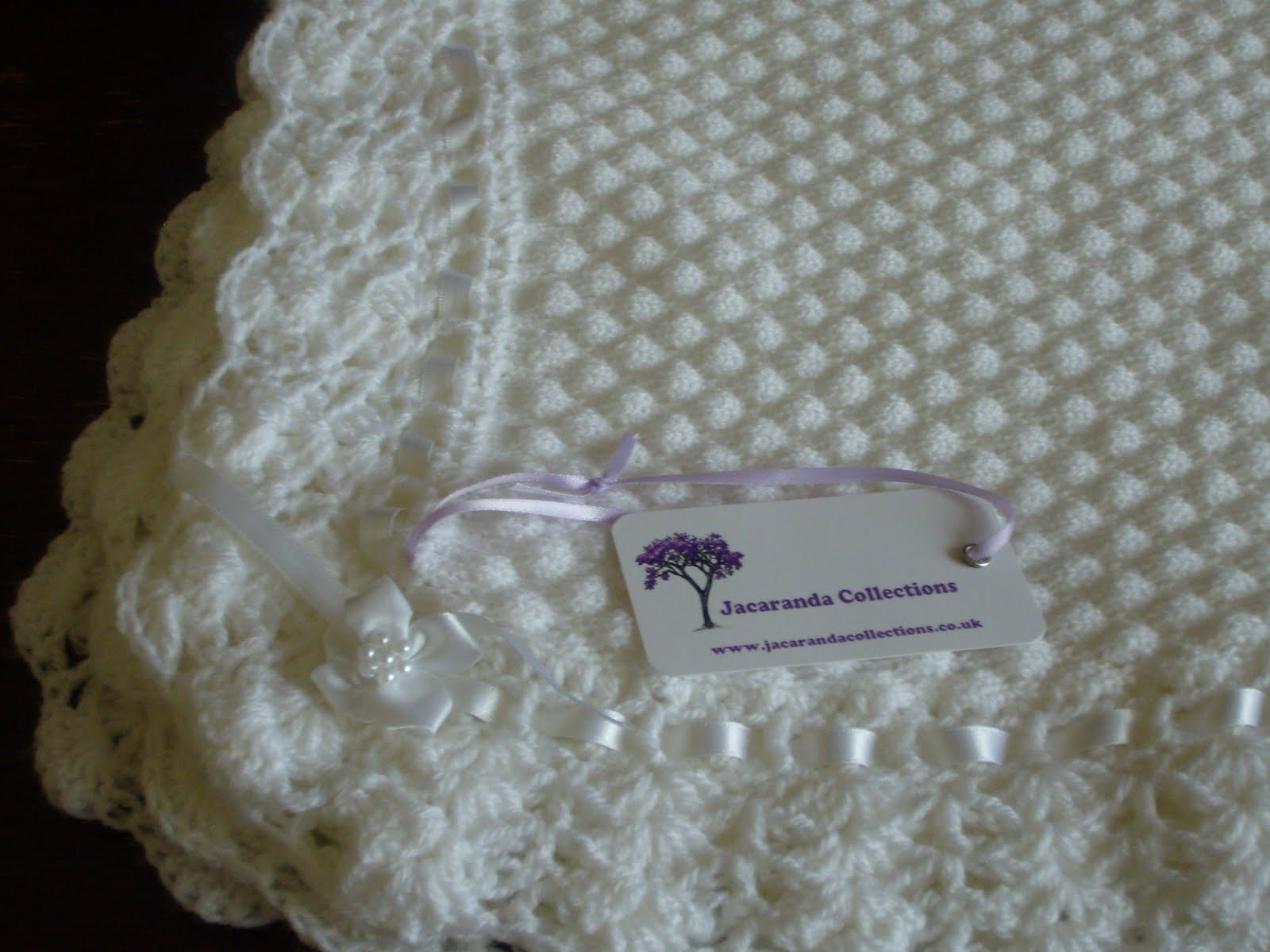 Machine Knit Baby Blanket Pattern Jacaranda Collections Machine Knitted Tuck Blanket With Crochet Edge