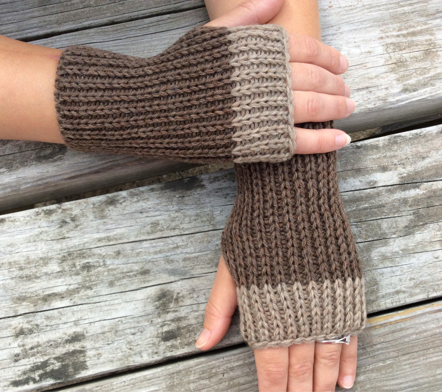 Mens Fingerless Gloves Knitting Pattern Brown Fingerless Gloves Mens Fingerless Gloves Knit Gloves Wrist Warmers Hand Warmers Texting Gloves Brown