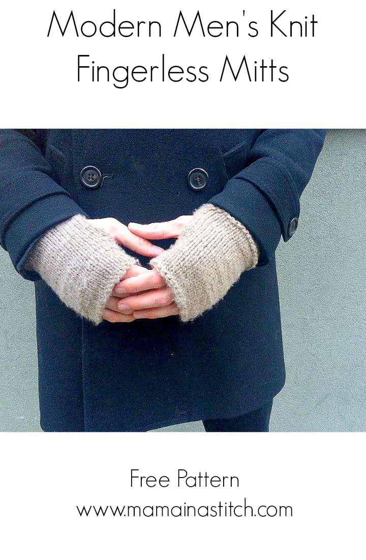 Mens Fingerless Gloves Knitting Pattern Mens Modern Tweed Knit Fingerless Mitts Pattern Mama In A Stitch