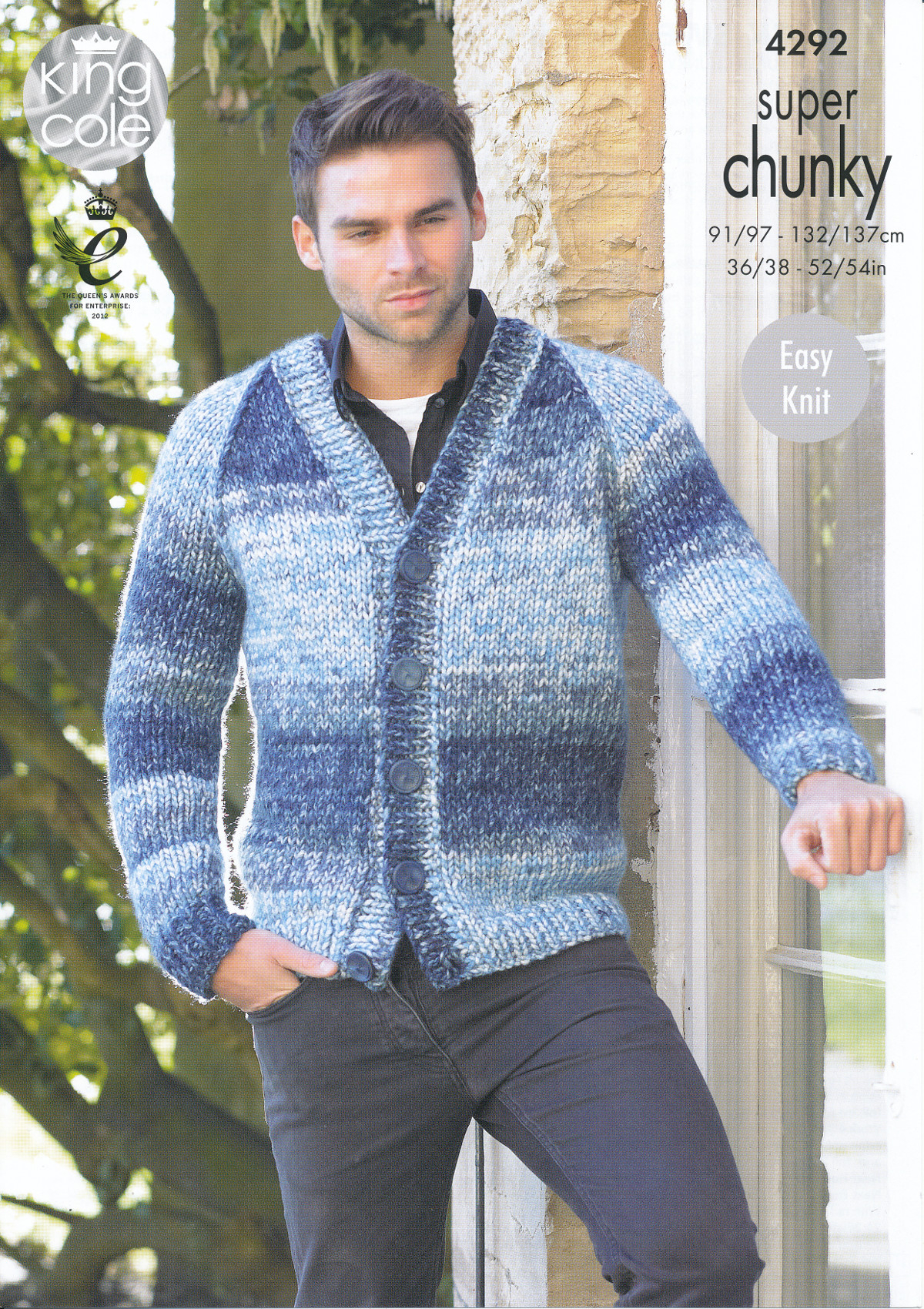 Mens Knit Patterns Details About Mens Super Chunky Knitting Pattern King Cole Easy Knit Jumper Cardigan 4292