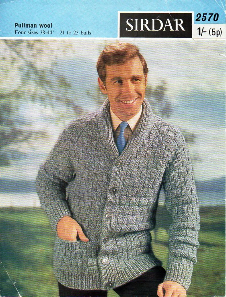 Mens Knit Patterns Mens Knitting Pattern Pdf Download Mens Cardigan Knitting Pattern Mens Jacket Shawl Collar Roll Neck Cardigan 38 44 Chunky Bulky 12 Ply