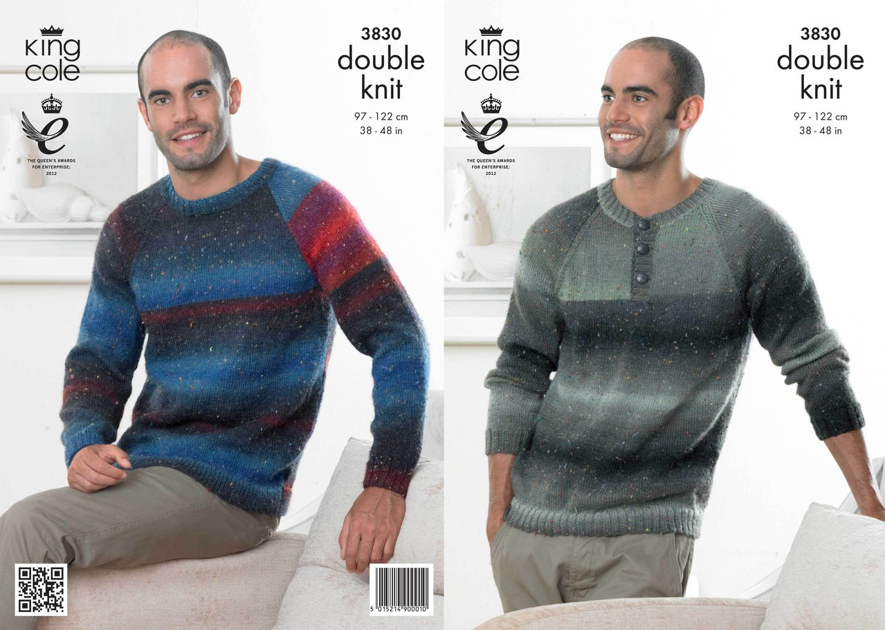 Mens Knitting Patterns King Cole 3830 Knitting Pattern Mens Sweaters In King Cole Country Tweed Dk