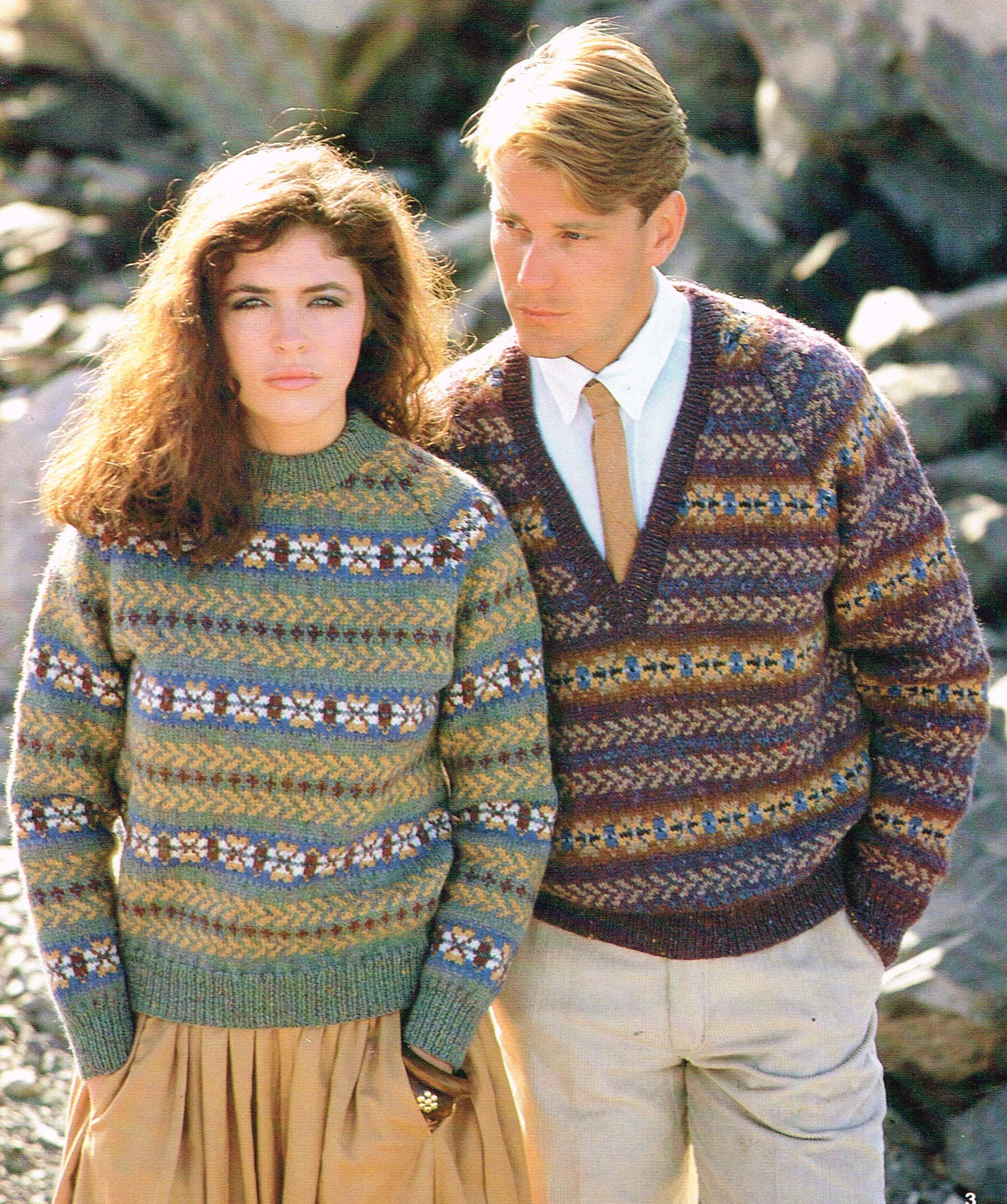 Mens Knitting Patterns Vintage Knitting Pattern For Mens And Womens Fair Isle Sweaters Pdf Download 80s Retro Pullover