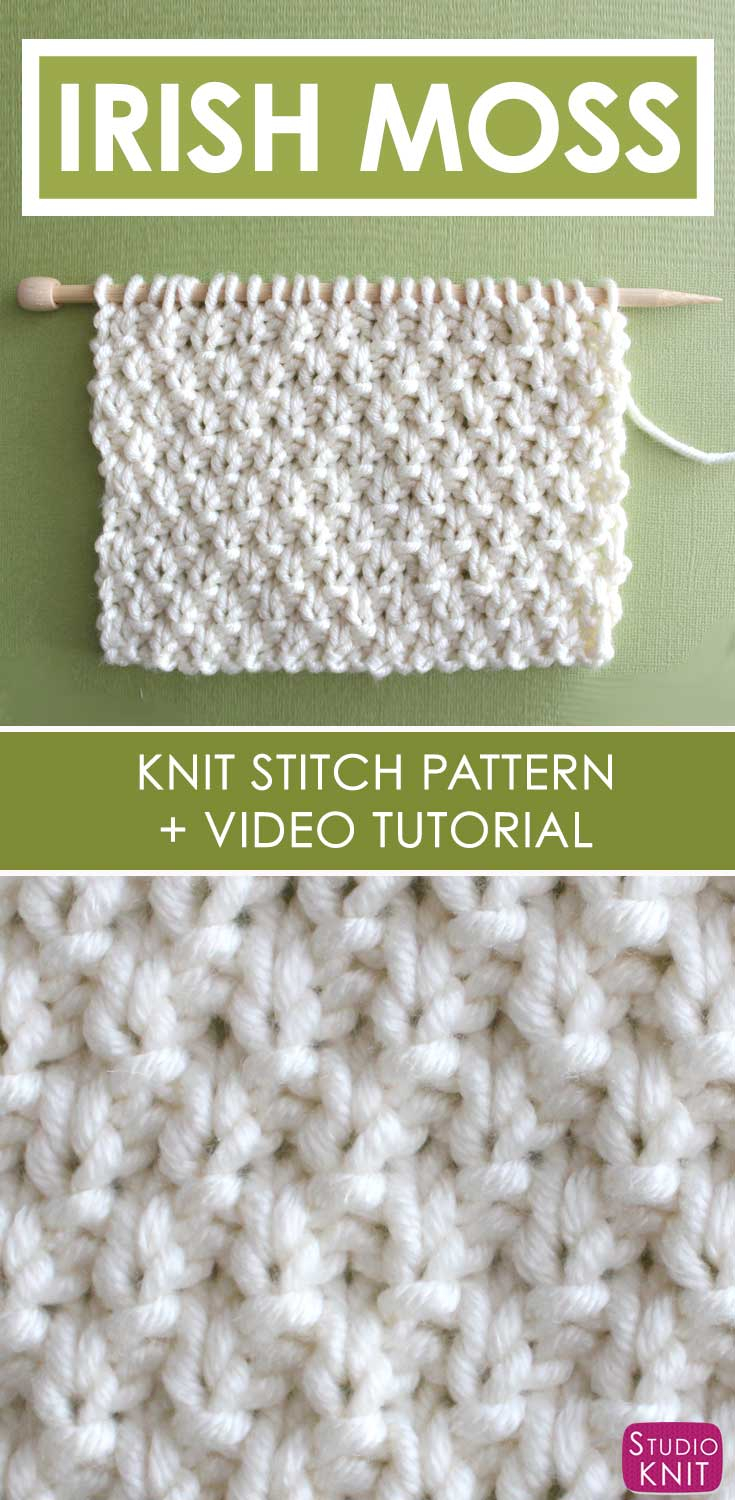 Moss Stitch Scarf Knitting Pattern Irish Moss Stitch Knitting Pattern Studio Knit