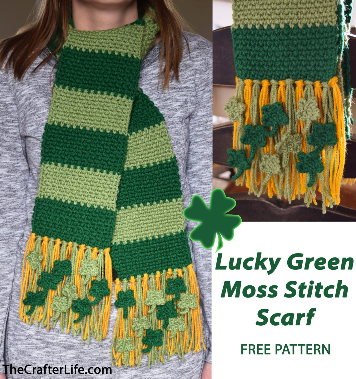 Moss Stitch Scarf Knitting Pattern Lucky Green Moss Stitch Scarf The Crafter Life