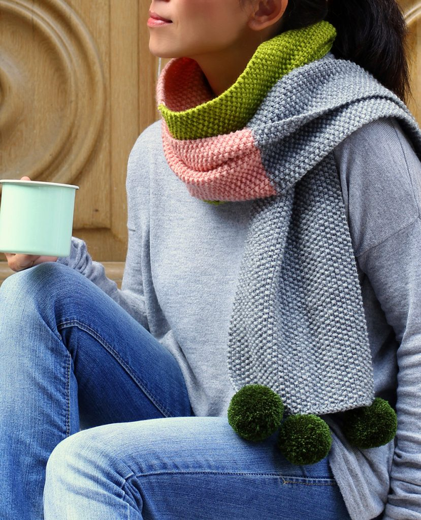 Moss Stitch Scarf Knitting Pattern Wool Week Day 5 Knit A Colour Block Scarf Mollie Makes