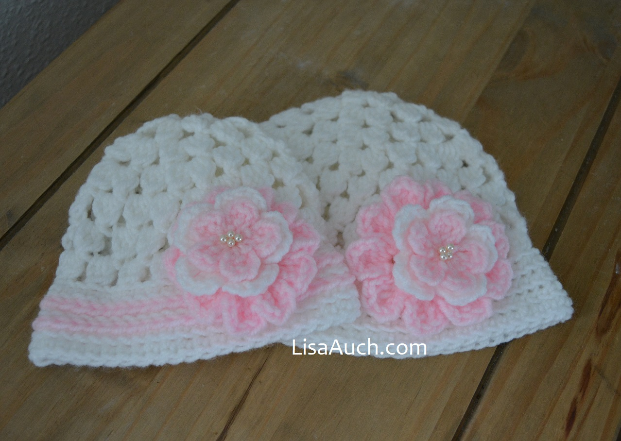 Newborn Knit Hat Pattern Free Free Crochet Pattern For A Cute Ba Hat Beanie With Crochet Flower