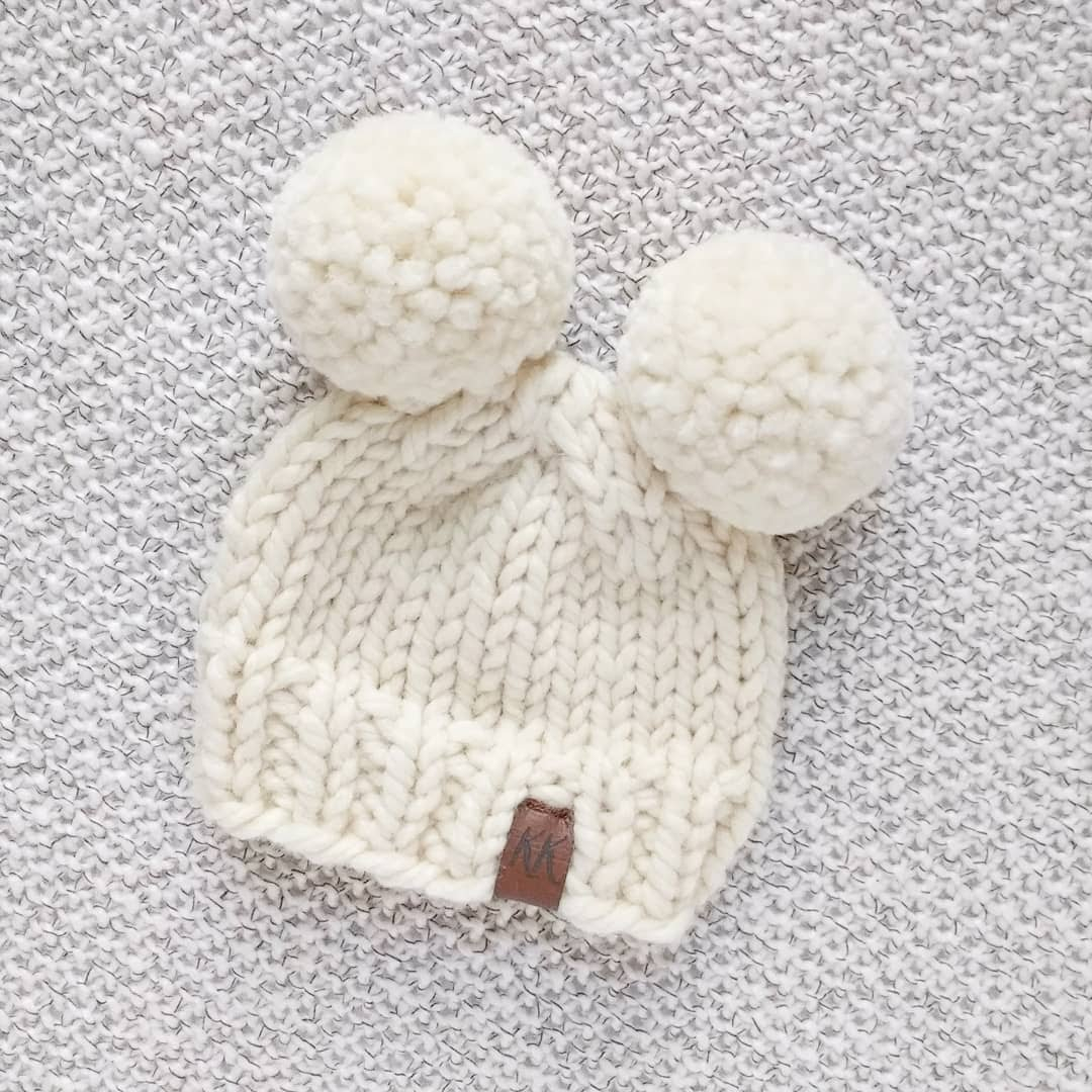 Newborn Knit Hat Pattern Free How To Knit A Double Pom Pom Hat