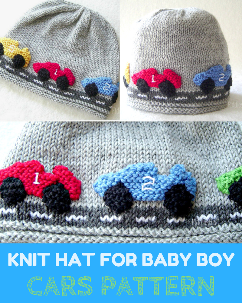 Newborn Knit Hat Pattern Free Racing Car Knit Hat For Ba Boy Pattern Knitting News