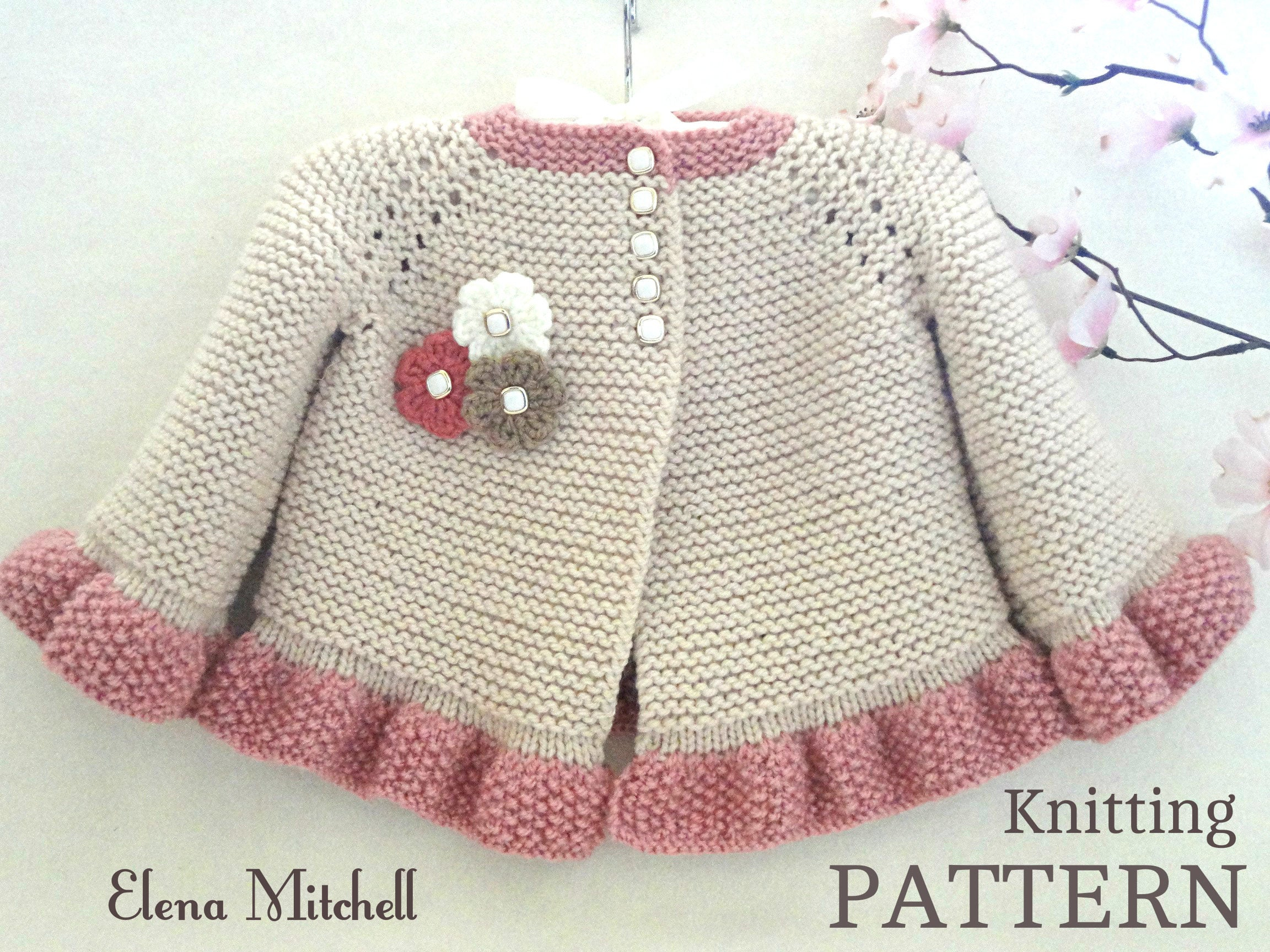 Newborn Knit Patterns Knitting Pattern Ba Jacket Ba Cardigan Garter Stitch Knit Pattern Ba Girl Jacket Newborn Girl Coat Knitting Cardigan Ba Pattern