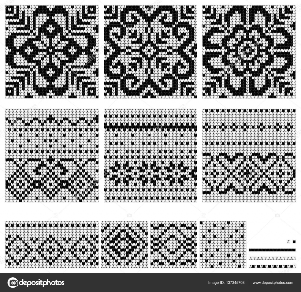 Norwegian Patterns For Knitting Set Of Norwegian Star Knitting Patterns Stock Vector Xenbuddism