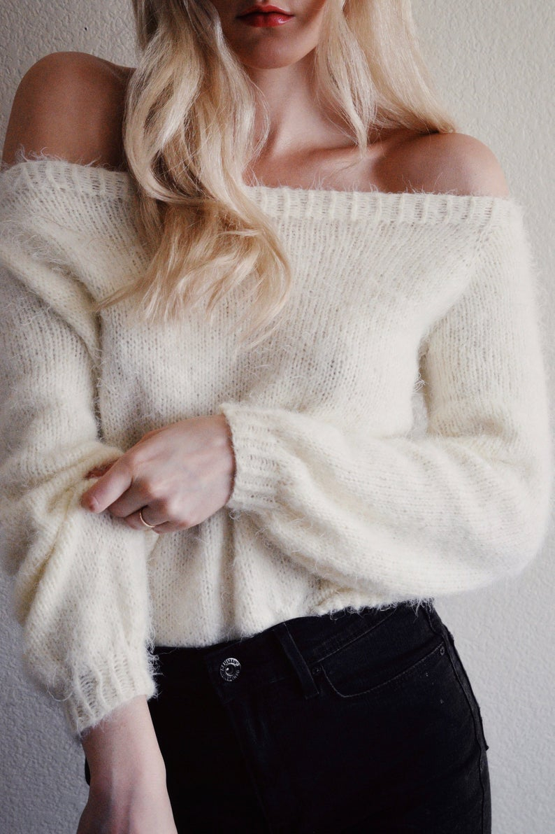 Off The Shoulder Sweater Knitting Pattern Knitting Pattern Off Shoulder Sweater Knitting Pattern Cold Shoulder Sweater Womens Knit Sweater Off Shoulder Women Sweater Knit Pdf