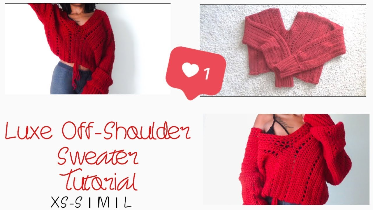 Off The Shoulder Sweater Knitting Pattern Off Shoulder Crochet Sweater