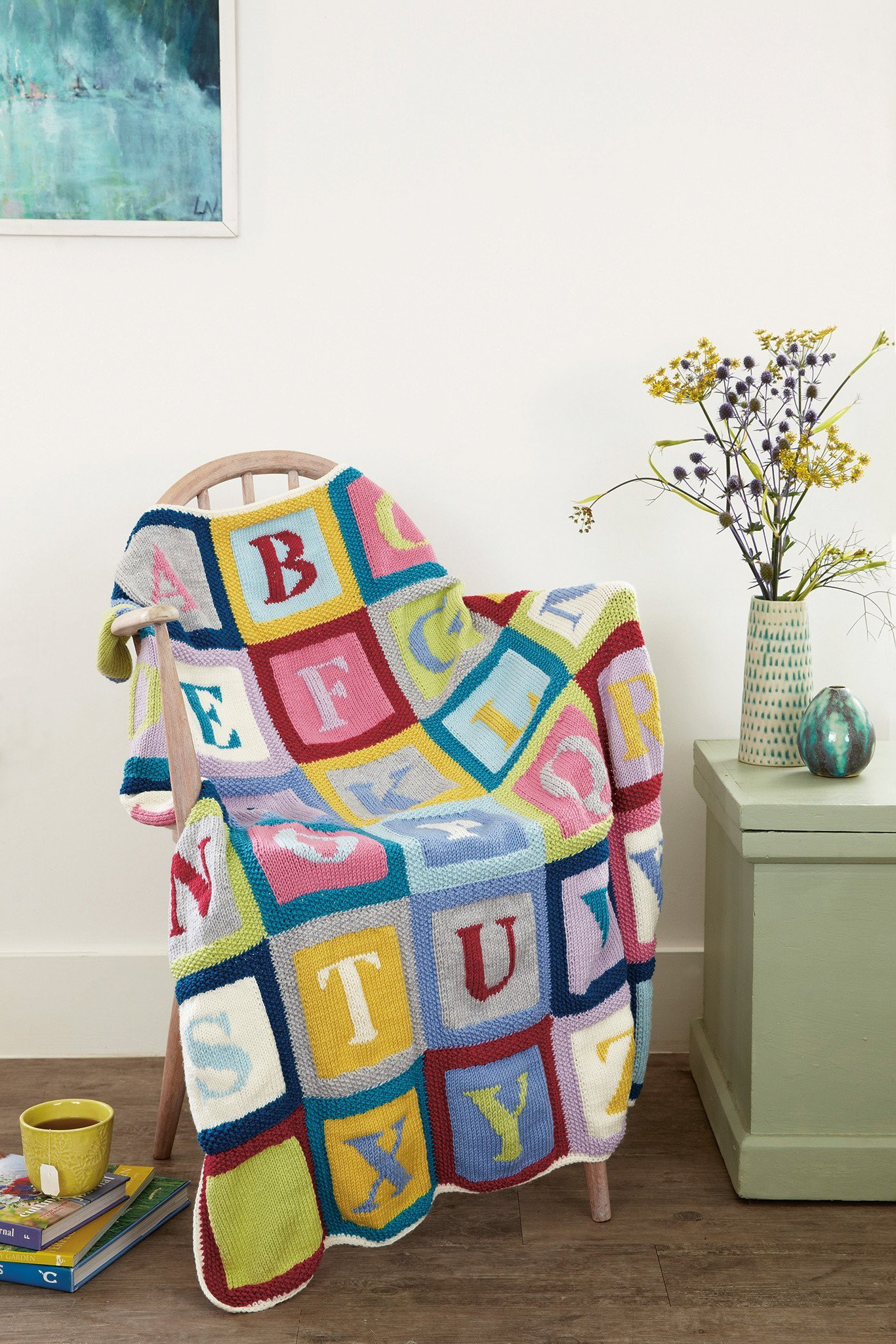 Patchwork Knitting Patterns For Blankets Alphabet Blanket Knitting Pattern