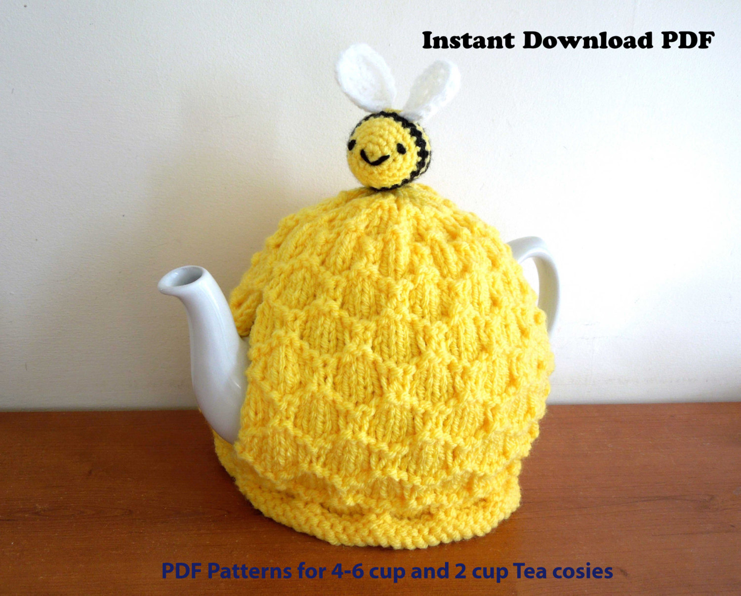 Patterns For Knitted Tea Cosies Beehive Tea Cosy Knitting Digital Pattern Only For 4 6 Cup 2 Pt 40 Fl Oz Standard Teapot And Small 2 Cup 450ml Teapot Bee Pattern