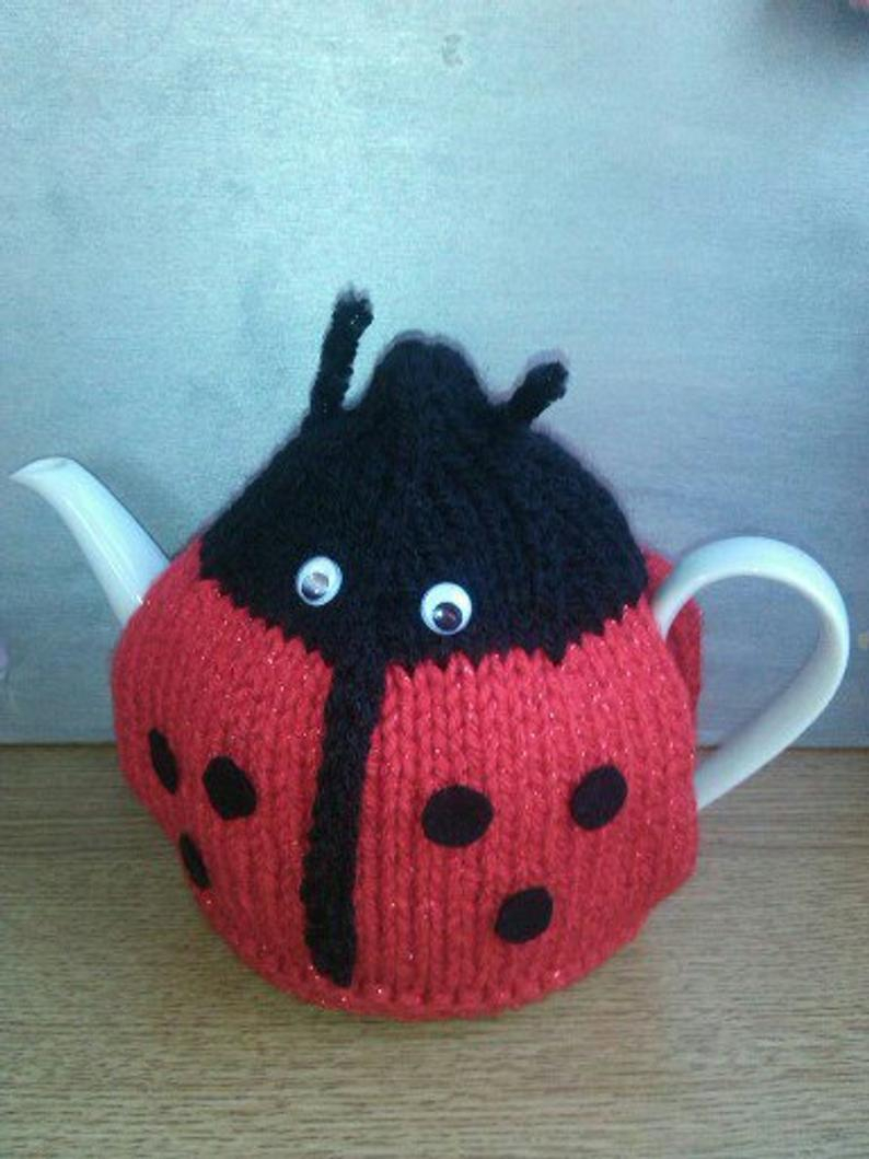 Patterns For Knitted Tea Cosies Tea Cosy Knitting Pattern Ladybird Tea Cosy Knitting Pattern Mug Cosy Egg Cosy Double Knitting Pattern Hand Knitting Pattern Cosy