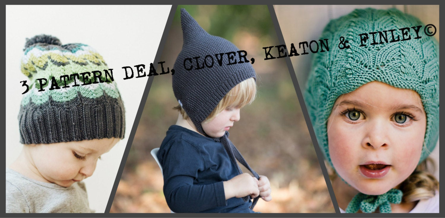 Patterns To Knit 3 Pattern Deal Pdf Knitting Patterns To Knit Your Own Hats At Home Finley Clover And Keaton