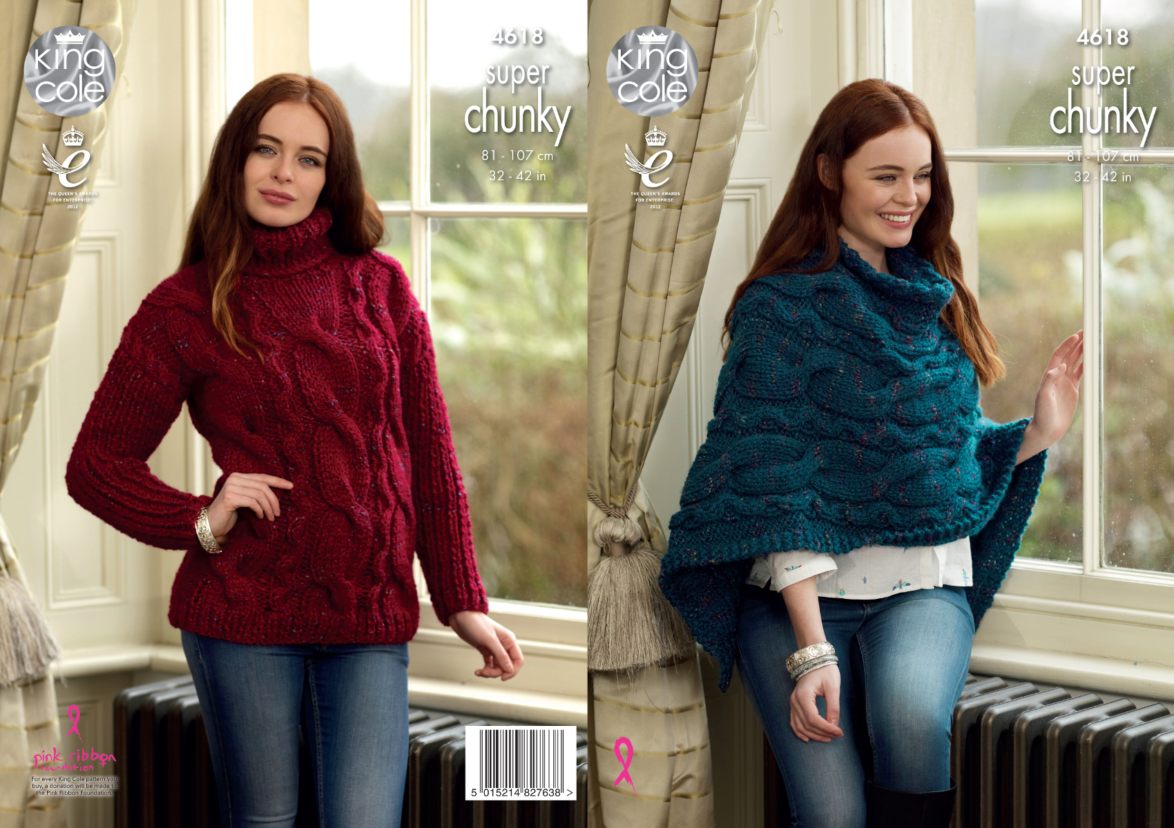 Poncho Knitting Pattern Chunky Details About King Cole Ladies Super Chunky Knitting Pattern Poncho Polo Neck Jumper 4618