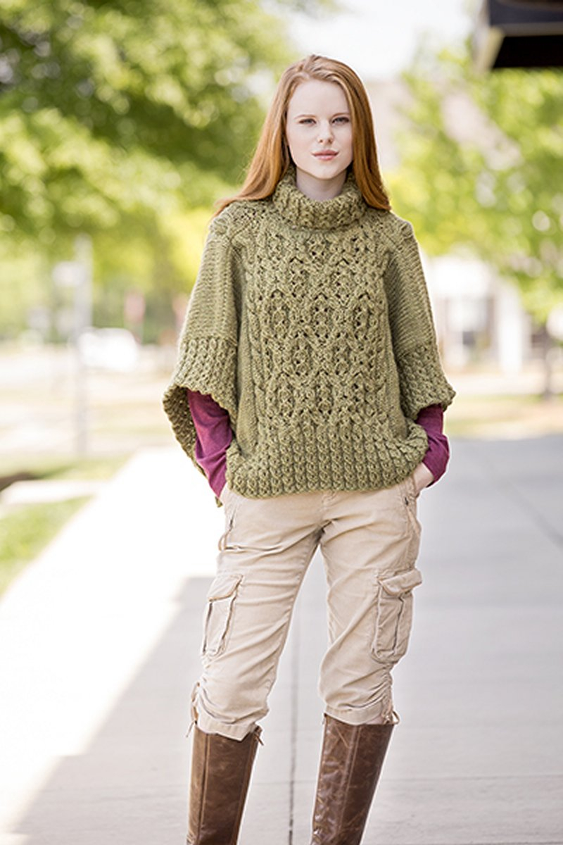 Poncho Knitting Pattern Chunky Universal Yarns Deluxe Cable Collection Patterns Catawba River Poncho Pdf Download Pattern