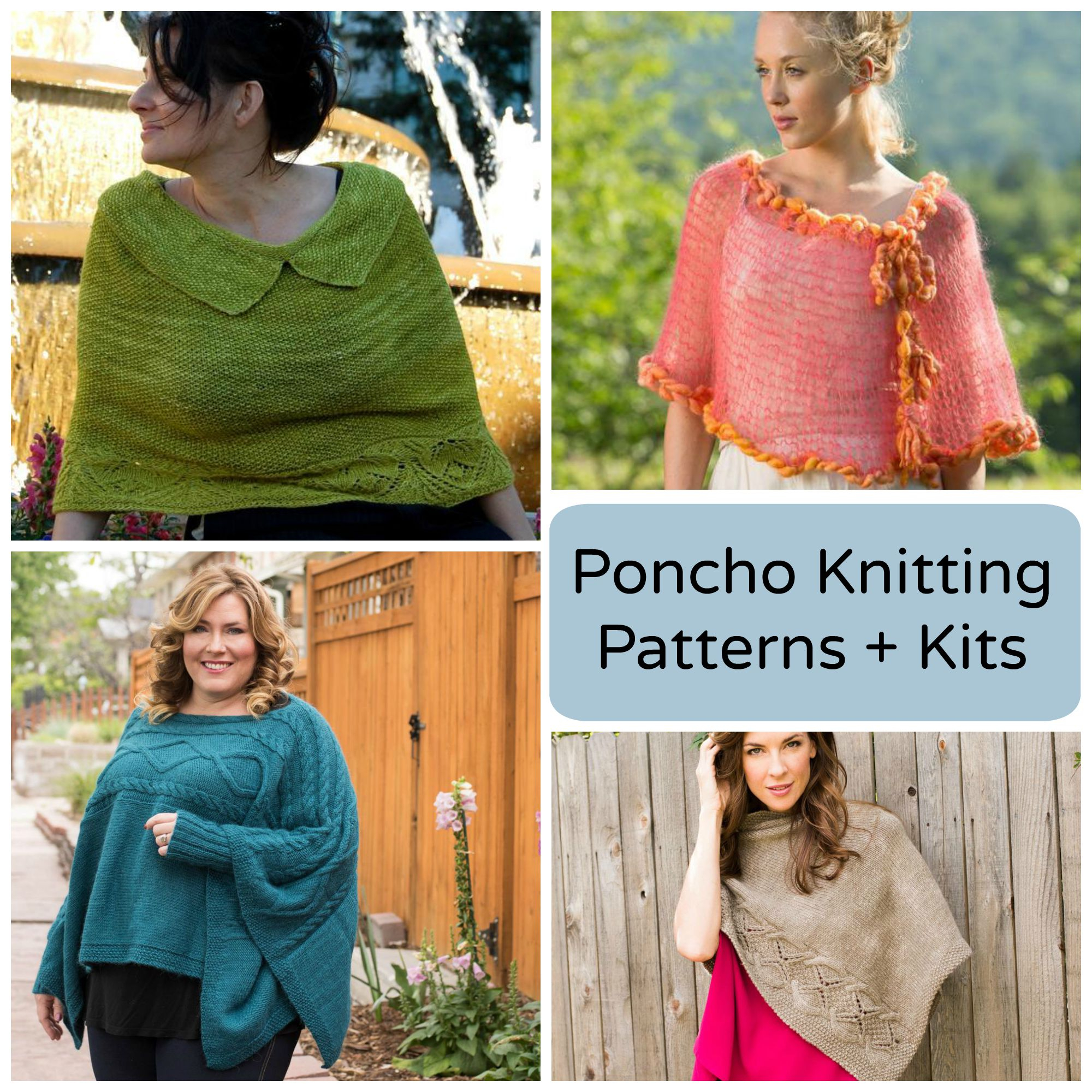 Poncho Pattern Knit Modern Stylish Poncho Knitting Patterns Kits