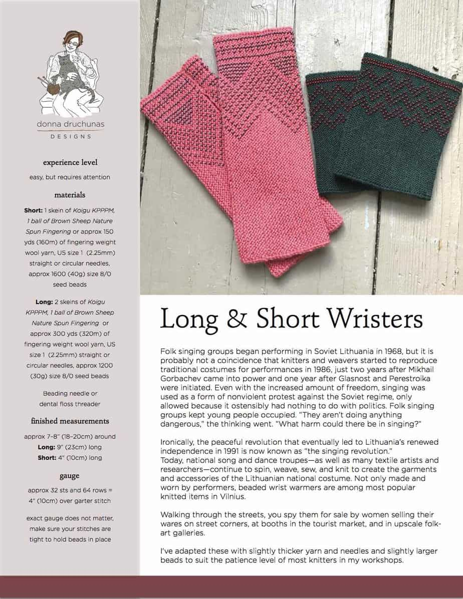 Popular Knitting Patterns Long And Short Wristers Knitting Pattern