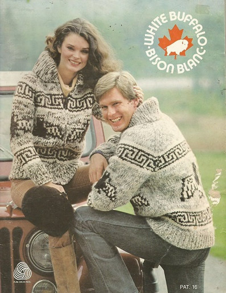 Popular Knitting Patterns Vintage Knitting Pattern Book White Buffalo Seven Popular Canadian Designsgraphs Mens Womans Sweaters Cardigans Design Your Own