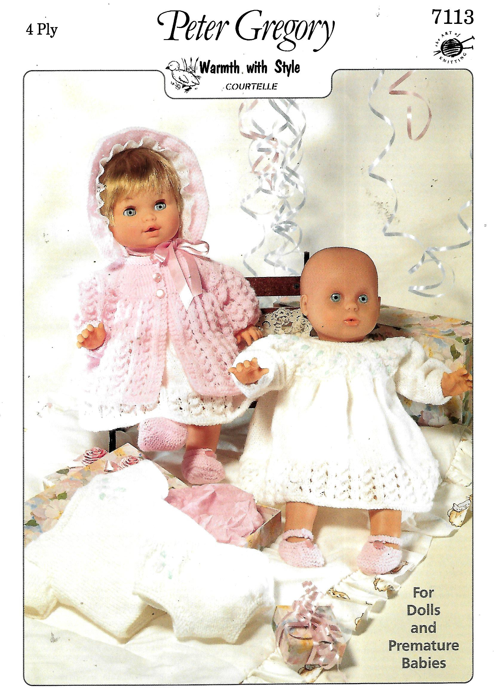 Premature Baby Knitting Patterns Peter Gregory 7113 Dollpremature Ba Knitting Pattern