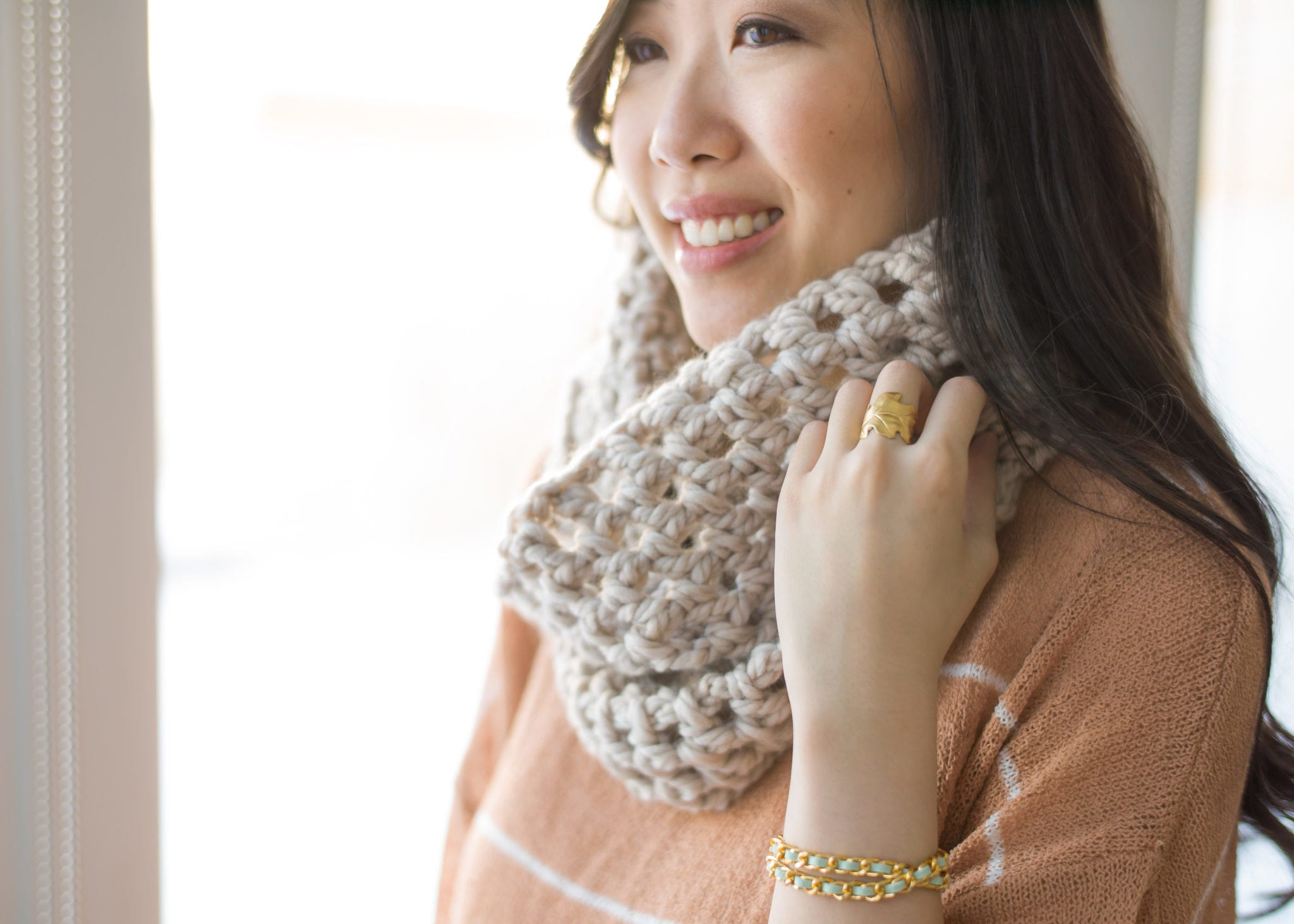 Quick Knit Cowl Pattern Chunky Double Crochet Cowl All About Ami