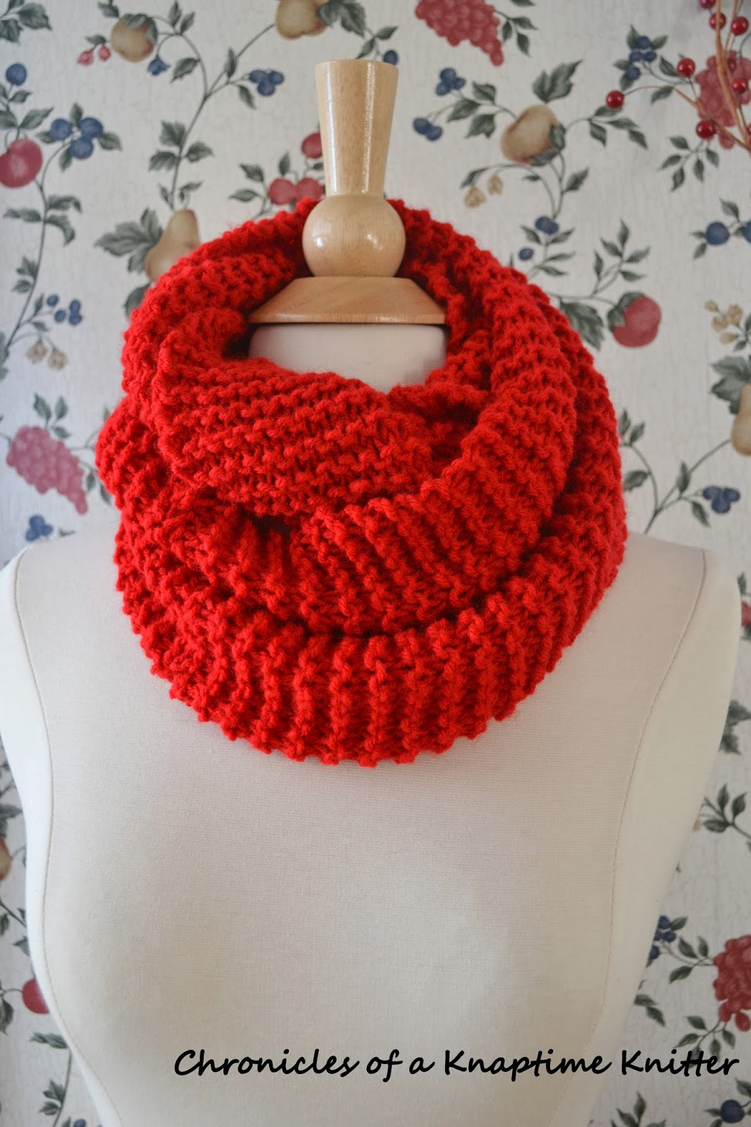 Quick Knit Cowl Pattern Free Knitting Pattern Basic Knit Infinity Cowl Chronicles Of A
