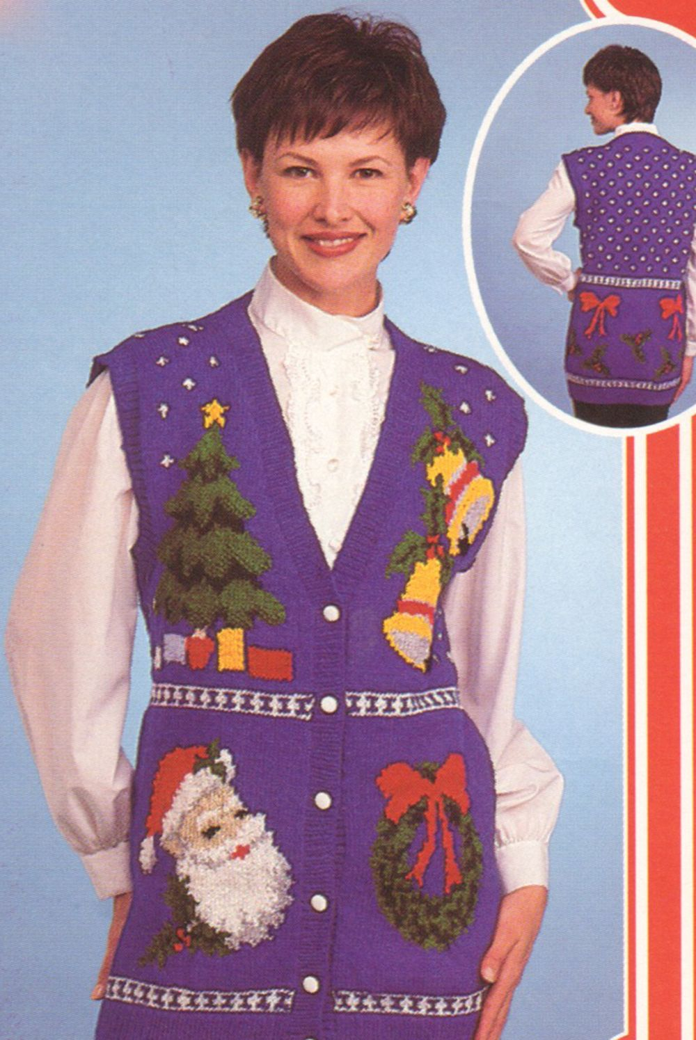 Retro Christmas Jumper Knitting Patterns Christmas Vest Pattern